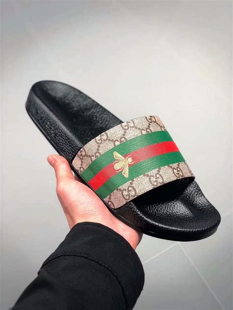 fake gucci bee slides|gucci slides clearance.